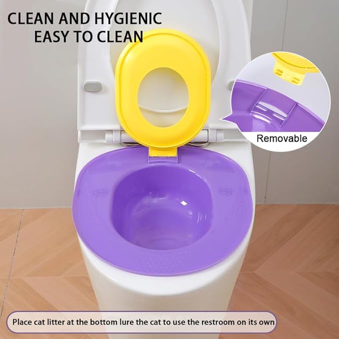 Cat Toilet Training Kit - Universals Reusable Cat Toilet Trainer,Removable Pet Toilet Training System,for Pet Cleaning Train