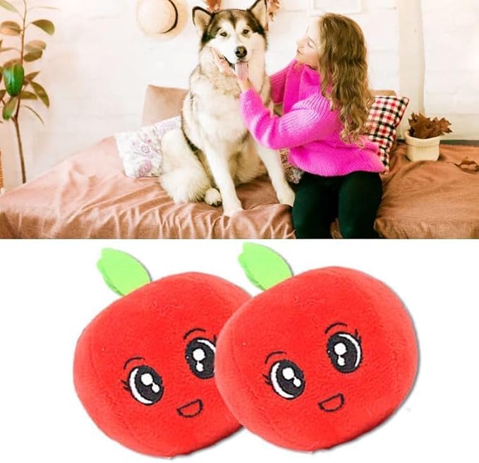 Cyrank Dog Toys for Small Dogs and Puppies, Squeaky Dog Toys Cute Stuffed Teeth Grinding Relieve Boredom Fruit Shape Plush Toy for Pets Dogs Cats
