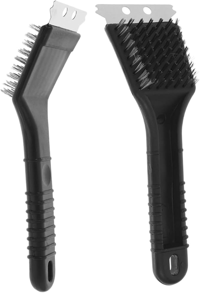 VANZACK 2Pcs Stainless Steel Bird Cage Cleaning Brush Ergonomic Long Handle Tool for Efficient Birdcage Maintenance Droppings Removal for Parrot Pet Cage Cleaning