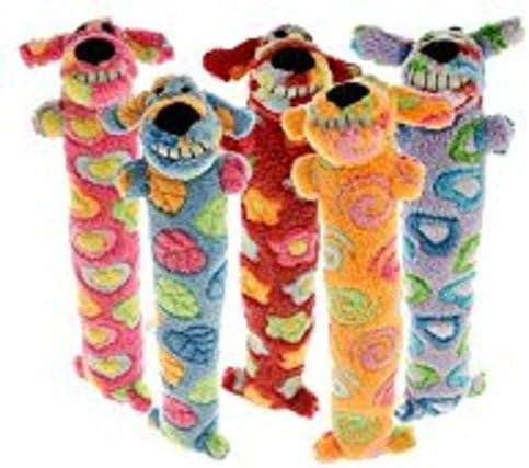 Loofa Dog Breast Cancer Research 12" Medium Plush Patterned Dog Toy with Squeaker by Multipet