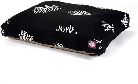 Black Coral Large Rectangle Indoor Outdoor Pet Dog Bed With Removable Washable Cover By Majestic Pet Products