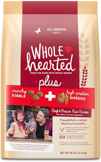 WholeHearted by Petco Plus Beef & Brown Rice Recipe with Whole Grains Plus Dry Dog Food 30 lbs.