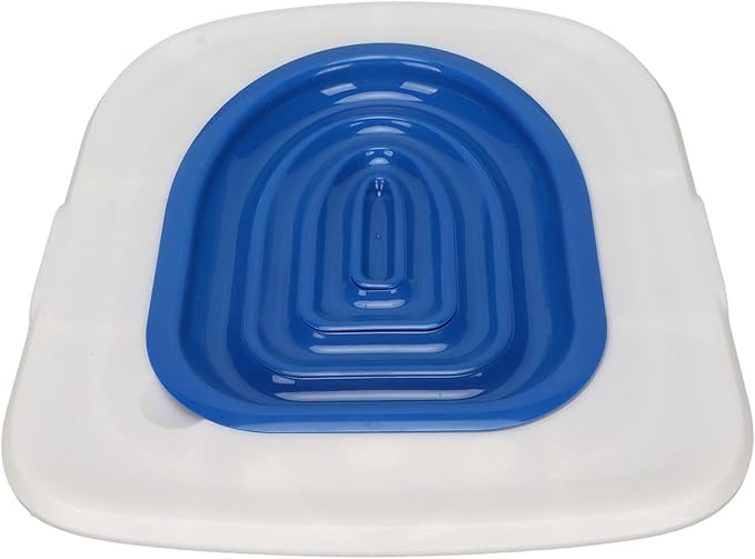 Cat Litter Toilet Cat Litter Training Kit, Universally Designed, Reusable, Ecofriendly Trainer, Includes Training Mat and User Manual. (White Tray, 1 Blue Inner Support)