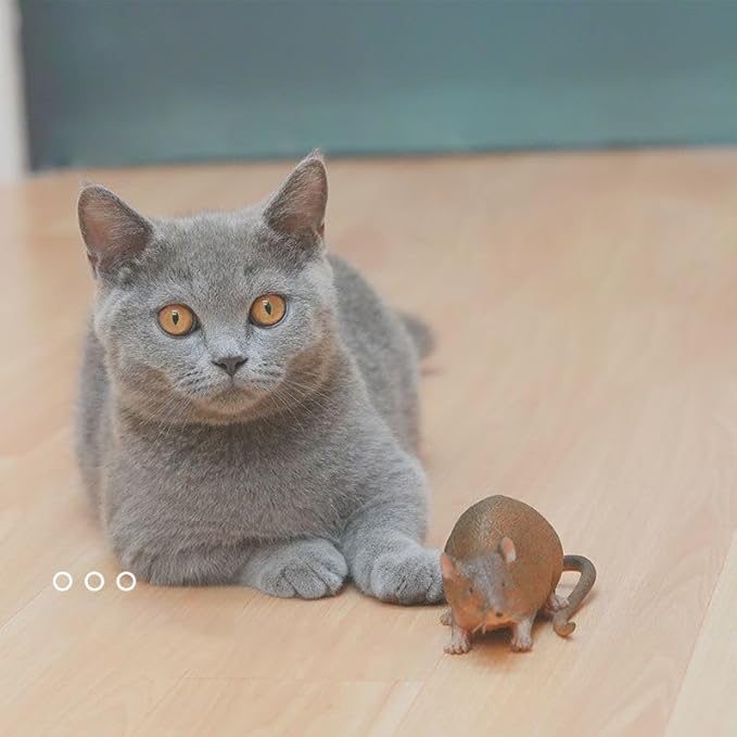 Realistic Cat Mouse Toy Soft Silicone Chew Durable Cat Entertainment Mouse Interactive Catnip Toy 5.5 x 2 Inches
