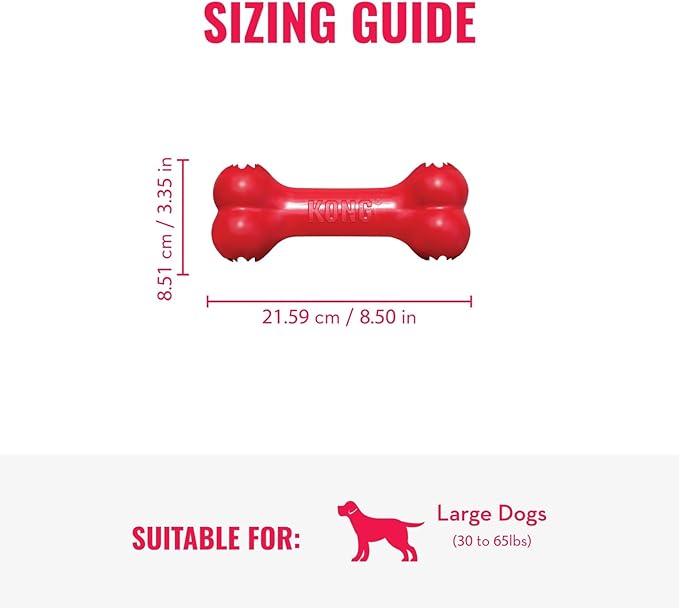 KONG Goodie Bone & Flyer - Dog Toys to Enrich Playtime - Dog Bone & Soft Throwing Disc Support Mental Engagement - Rubber Bone for Treats - Rubber Flying Disc with Dynamic Rebound - for Large Dogs