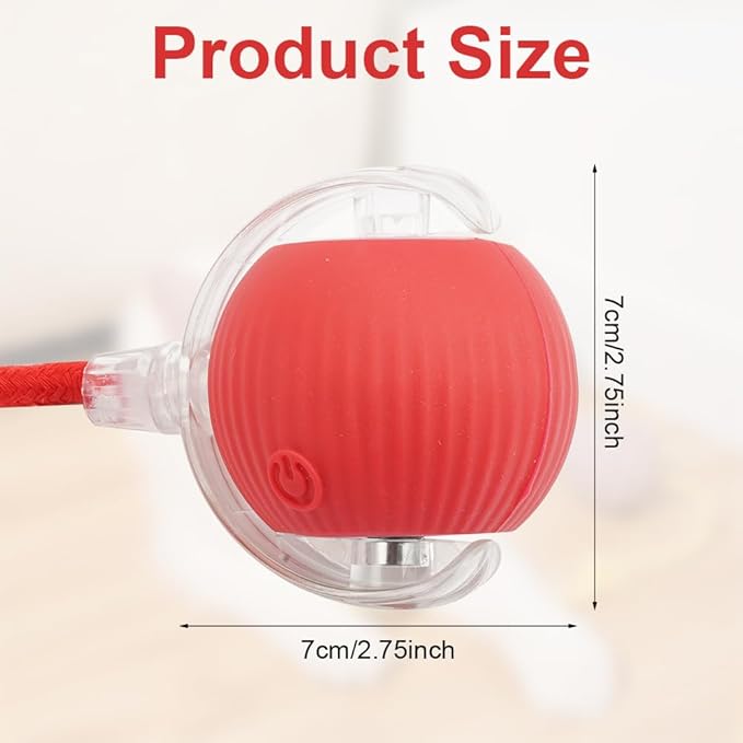 Interactive Cat Toy Ball for Indoor Cats - 2024 New Self-Rolling Dog Ball Automatic 360 Smart Electric Toy Fast Rolling on Carpet for Cats and Dogs (Red)