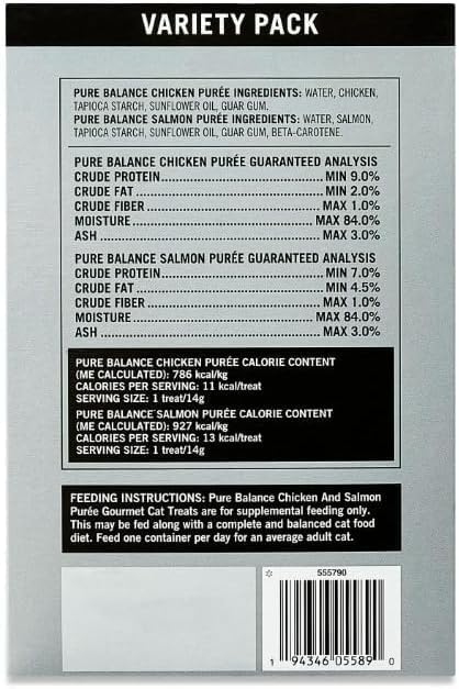 (2 Pack) ~ Pure Balance Grain Free Gourmet Wet Cat Treats, Variety Pack ~ 0.5 Oz Tubes ~ 20 Count.