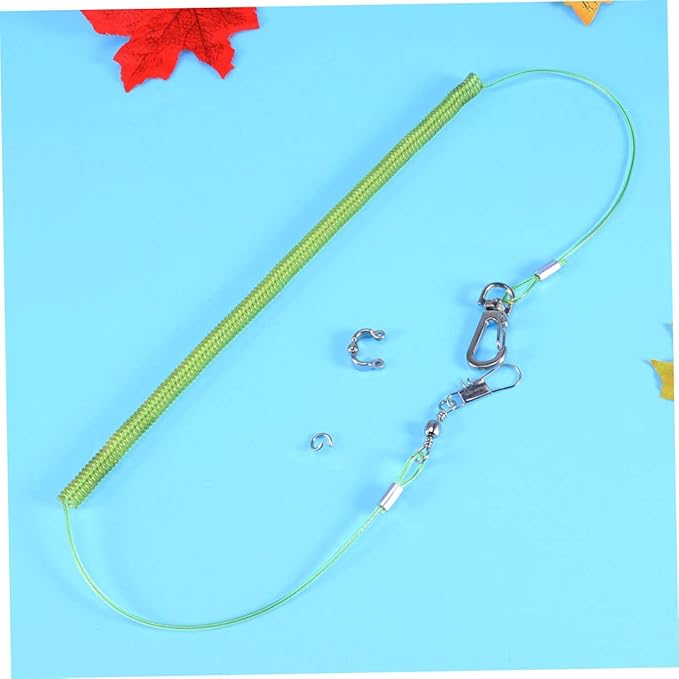 ORFOFE Adjustable Parrot Leash Training Rope with Elastic String for Outdoor Activities Chew Resistant Harness for Birds Suitable for Parrots and Cockatiels Random Color