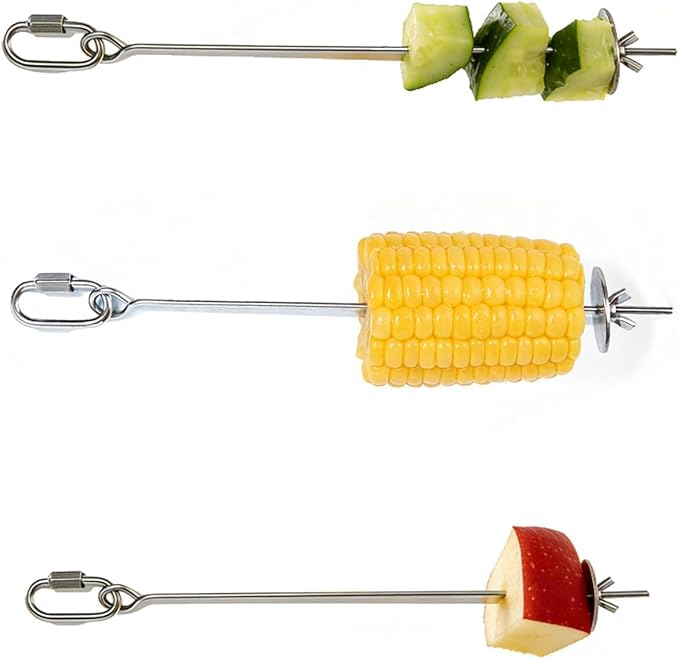 2Pcs Rat Enrichment Toys,Bird Cage Food Fruit Vegetable Holder,304 Stainless Steel Foraging Toy,Fancy Mice Cage Accessories Puzzle Toy,Hanging Rodent Toys Slow Feeder,Bird Foraging for Parakeet