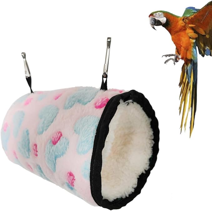 SUPVOX Hanging Hammock Bed for Parrots and Hamsters, Warm Plush Sleeping Nest 20x13cm, Comfortable Small Animal and Bird Cage Hideout for Winter Random Color Random Color