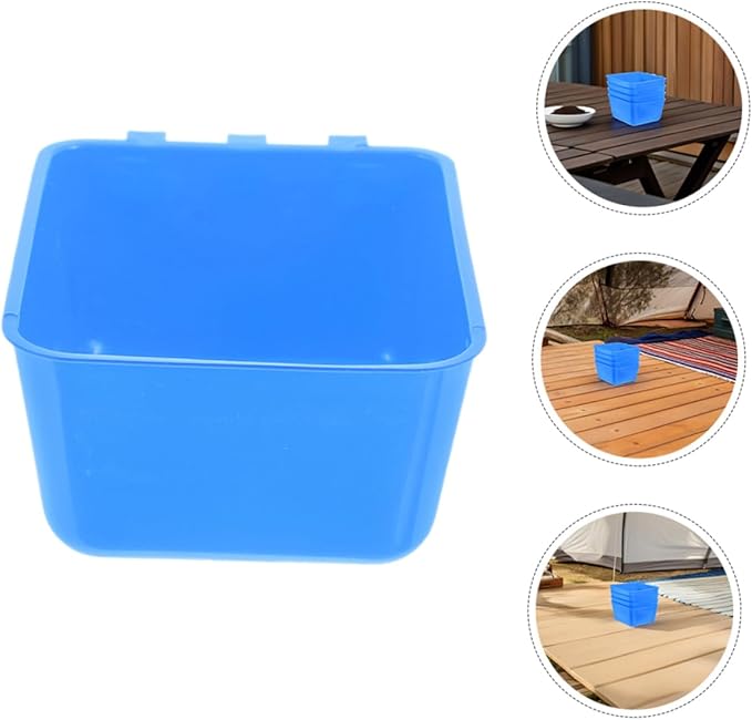 Totority 6pcs Hanging Rabbit Water Bowl and Bird Cage Feeder 12.5x9.5x6CM Sturdy PET Feeding Cup for Small Animals for Chicken Coop and Bunny Cages