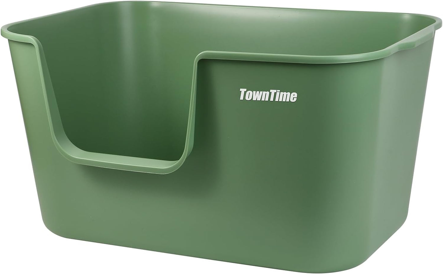 Extra Large Litter Box with High Sides 24.60" Lx16.92 Wx12.99 H,Anti-Splashing Kitty Litter Box,Tool-Free Assembly,Multi cat Litter Box,Jumbo Litter Box (Green)