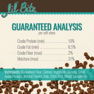 Lil' Bitz Soft & Chewy Dog Training Treats, Wild Salmon + Kelp Flavor, Grain Free Bite Size Reward Treats for All Breeds, Made with Natural Ingredients (4 oz Bags, Pack of 3)