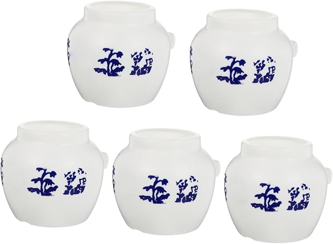 5pcs Large Round Porcelain-Style Parrot Feeding Bowls Bird Food Containers Water Cups for Bird Cage Parrot Supplies Finch Parakeet Macaw African Feeding