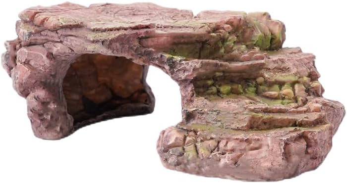 BIGWE Turtle Basking Platform for Aquarium Fish Tank,Designed for Aquatic Pets Such as Turtles, Reptiles, and Tortoises,Brown Small