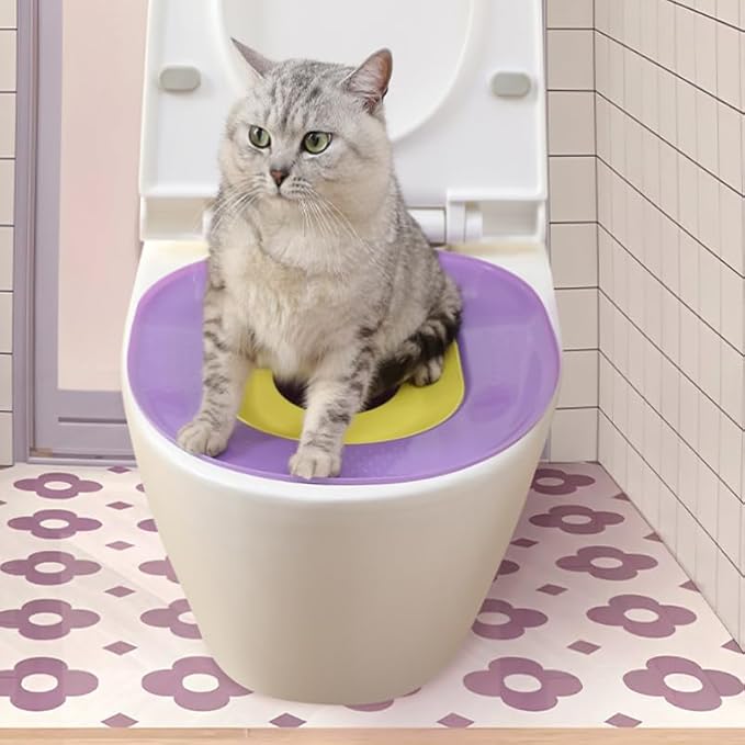 Cat Toilet Training Kit - Universals Reusable Cat Toilet Trainer,Removable Pet Toilet Training System,for Pet Cleaning Train