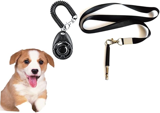 TOYANDONA 1set Practical Pet Training Tool Kit Clicker Whistle Rope for Puppy Training Obedience for Tricks Housebreaking