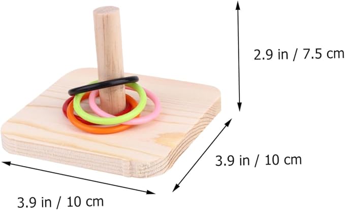 Parrot Interactive Ring Toss Educational Bird Cage Accessory with Protective Rings for Parakeets Cockatiels Small Birds Skill Development and Exercise