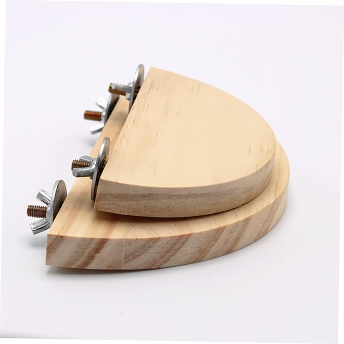 2 Pcs Parrot Wood Semicircle Stands for Small Animals Hamster Platform Jumping Board Sturdy PET Bird Cage Accessories