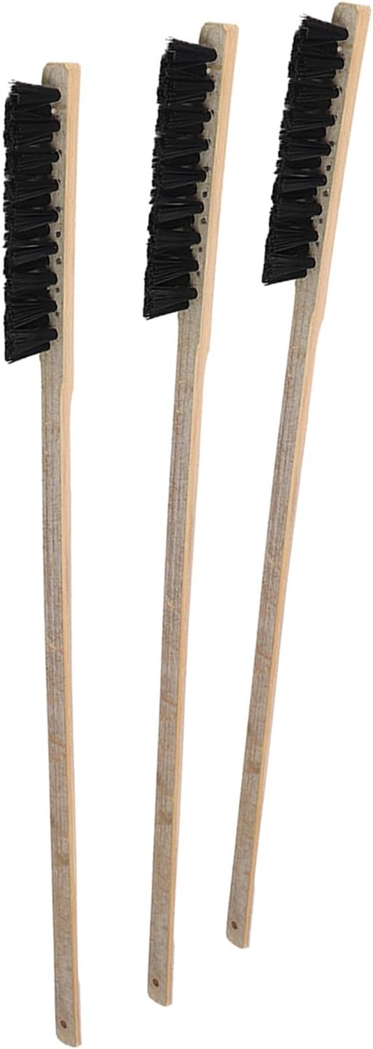 Pssopp Bird Cage Brush, Wooden Long Handle Cleaning Brush Set for and Pet Bird Cages, 3PCS Convenient Accessories for Easy Cleaning