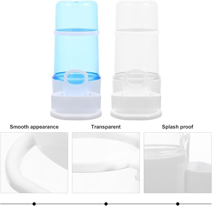 INOOMP Automatic Bird Feeder and Hamster Food Feeder 2pcs Set with Blue and Dispensers, Portable Cage Food Dispenser for Parakeets and Small Pets, Suitable for Bird and Hamster Feeding