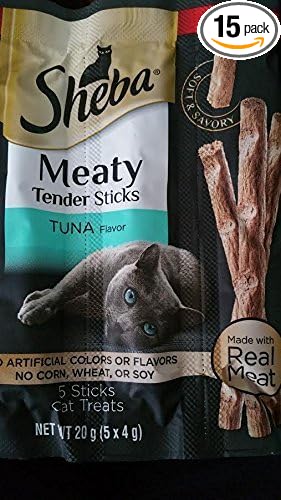 Sheba Meaty Tender Sticks Tuna Flavor - 5 Breakable Sticks (Pack of 3)