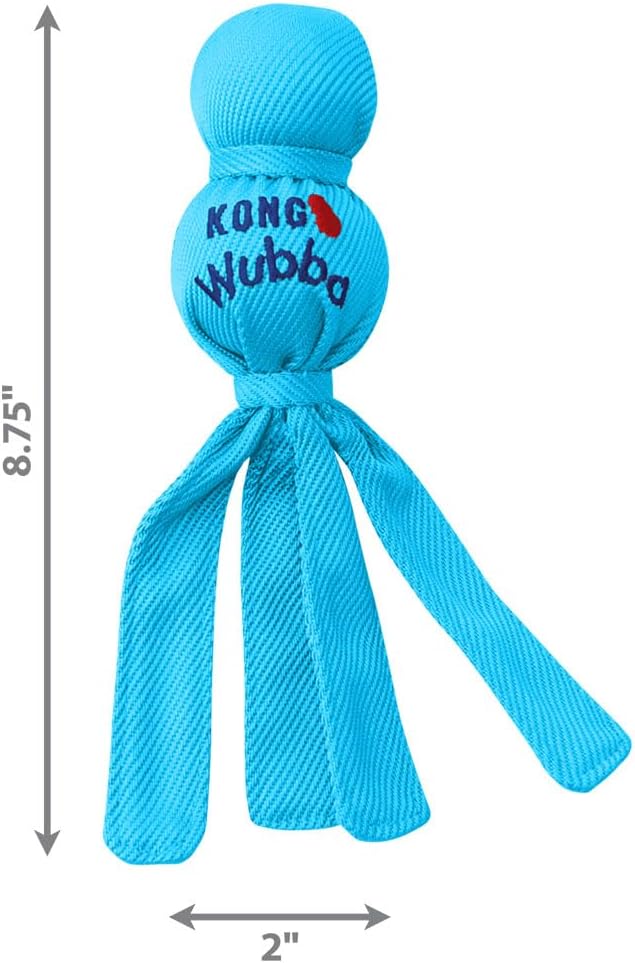 Kong Puppy Wubba Dog Tug of War Toy - Durable Fetch & Tug for Small Breeds - Interactive Puppy Teething Toys for Small Dogs, Perfect Squeakers for Tug of War and Fetch Games