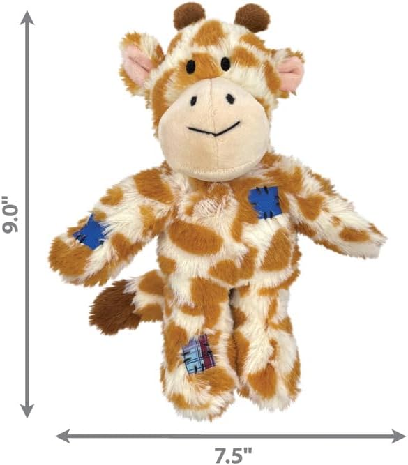 KONG Wild Knots Dog Toys – 2 Pack – Durable Plush Dog Toy with Internal Knotted Rope & Squeaker (Giraffe, Small/Medium)