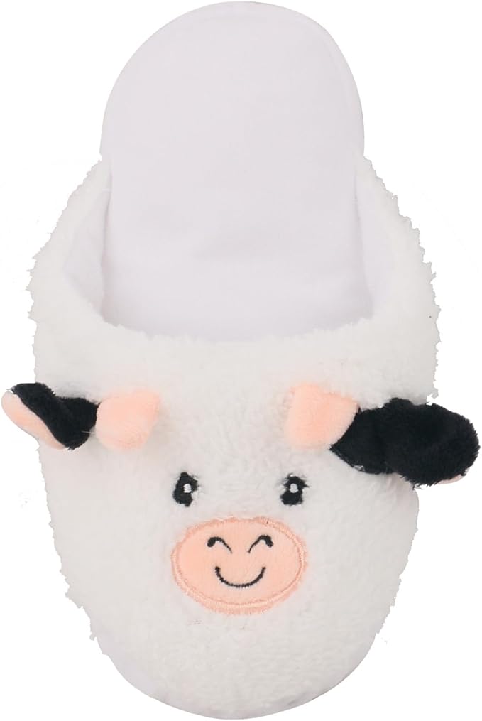 Dog Snuffle Toy, Plush Slipper Shaped Crinkle Toy with Hidden Treat Pocket and Squeaker for Cats and Small Dogs Chewing Play (Cow)