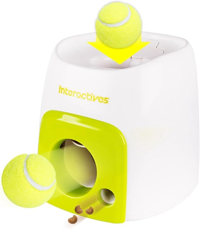 Dog Ball Rolling Machine Dog Toy Ball Launchers Dog Ball Reward Dog Food Reward Machine Interactive Pet Toy Automatic for Small Cats Dogs Outdoor Indoor
