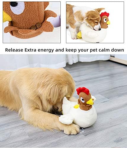 Pet Snuffle Mat for Dogs Cats Boredom, Dog Educational Sound Toys, Interactive Feed Game Toys, Encourages Natural Foraging Skills for Cats Dogs, Stress Relief, be Smarter (Hen Lay Eggs)