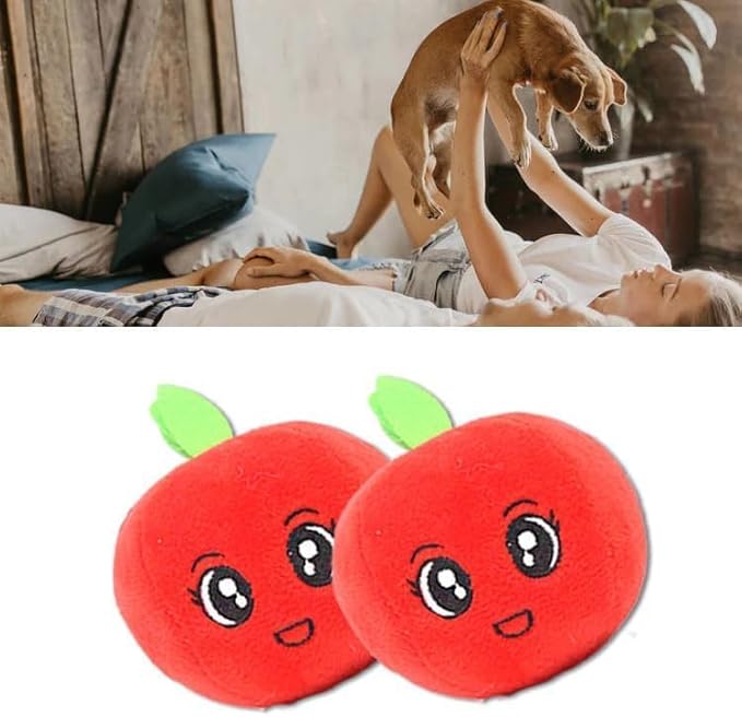 Cyrank Dog Toys for Small Dogs and Puppies, Squeaky Dog Toys Cute Stuffed Teeth Grinding Relieve Boredom Fruit Shape Plush Toy for Pets Dogs Cats