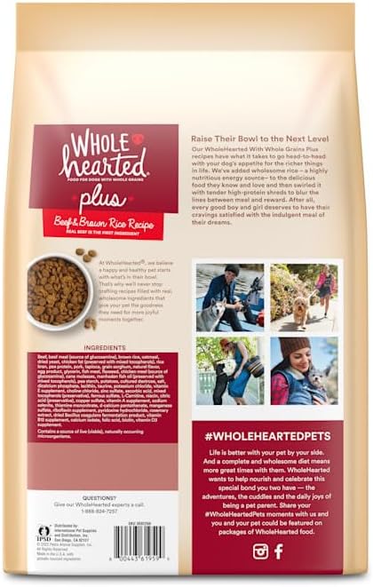 WholeHearted by Petco Plus Beef & Brown Rice Recipe with Whole Grains Plus Dry Dog Food 5 lbs.