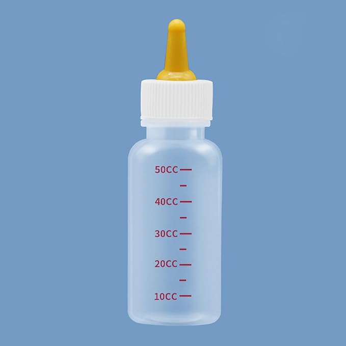 Pet Feeding Bottle and Syringe Set, Pet Nursing Bottle, Silicone Nipples, Feeder Kit for Small Animal, Newborn Puppies and Kittens, Rabbit, Squirrels (Yellow)
