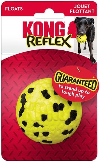 KONG Reflex Ball Dog Toy - Lightweight Durable Bouncy Fetch Toy - High-Bounce, Floats for Water Play (Large (2 Pack))