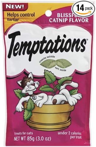 Whiskas Temptations Blissful Catnip Cat Treats (Pack of 14)