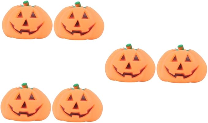 ABOOFAN 6 Pcs Halloween Toys Lighted Pumpkin Dogs Teething Toy Stuffed Animals for Babies Aggressive Chewers Toy Cat Chewing Toy Talking Pumpkin Black Pumpkins Infant Toy Ghost Pet Baby