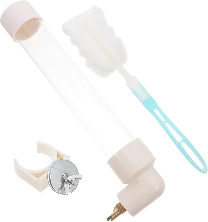HEMOTON 1set Automatic Parrot Drinking Device and Water Feeder External Bottle for Small Animals Easy Installation Space-Saving Design for Pet Bird Cages