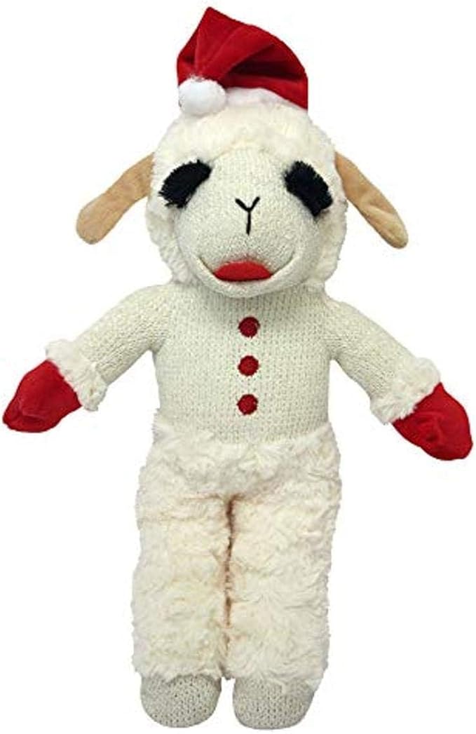 Multipet Dog Standing Holiday Lamb Chop with Santa Hat (Small (8"))