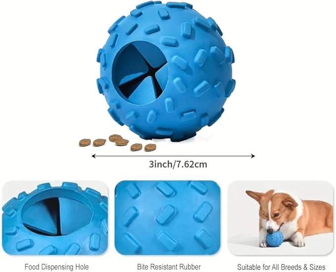 Challenging Treat-Dispensing Ball for Pigs, Piglets, Dogs, and Rabbits – Mental Stimulation and Playtime Fun! (Blue)
