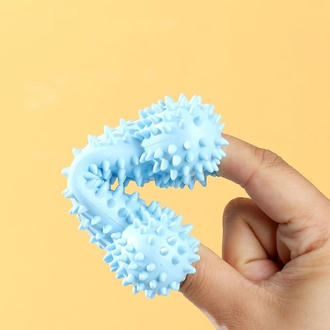 Pet Toys with Bone Shapes, Grinding Teeth Sticks, Cat and Dog Supplies, Stress Relieving Toys (Blue)