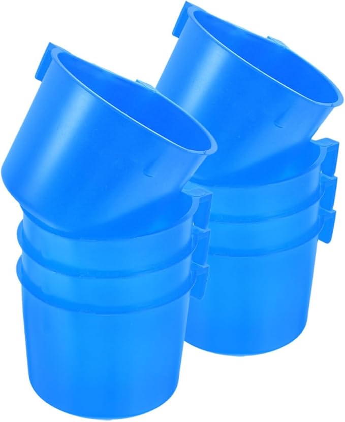VALICLUD 8pcs Hanging Plastic Feeding Bowls Thickened Water Cups 8.3x8.3x6cm for Bird Cages Rabbit Chicken Coop Small Animal Drinking