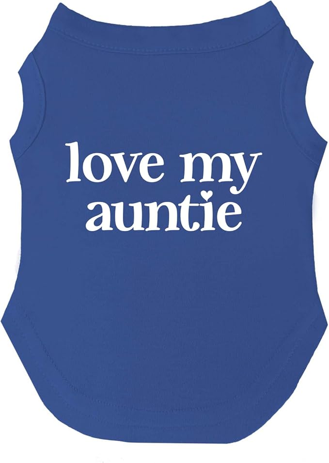 Love My Auntie, Aunt, Valentine's Day, Mother's Day Dog Tee Shirt Sizes for Puppies, Toys, and Large Breeds (Royal Blue, 3X-Large 400)