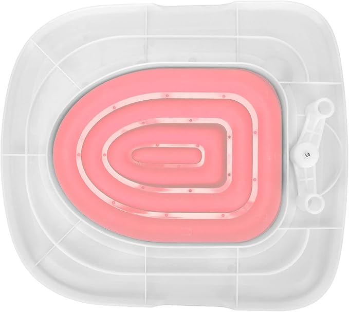 Dioche Trainer Cat Toilet Cat Litter Training Kit, Universally Designed, Reusable, Ecofriendly Litter Trainer, Includes Training Mat and User Manual. (White Tray, 1 Pink Inner Support)