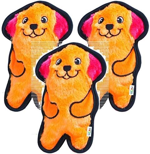 Outward Hound 3 Pack of Invincibles Minis Stuffingless Durable Tough Plush Dog Squeaky Toy, 1 Squeaker, Dog