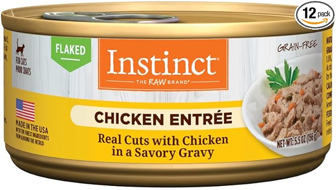 Instinct Flaked Entrée Wet Canned Cat Food - Chicken, 5.5 Ounce (Pack of 12)