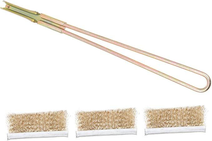 1set Bird Cage Brush Ergonomic Handle Cleaning Tool with Steel and Copper Bristles for Deep Cleaning Cages Grates Feeders and Accessories
