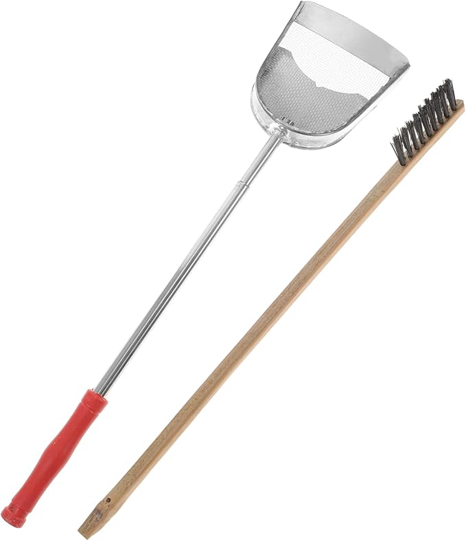 Abaodam 2pcs Bird Cage Cleaning Tools Set Includes Shovel and Brush for Parrots and Pets Convenient Long Handle Design for Easy Cleaning of Bird Habitats