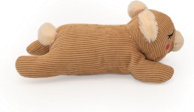 ZippyPaws Snooziez with Shhhqueaker - Bear Dog Toy with Silent Squeakers, Quiet Puppy Toys for Boy and Girl Dogs, Small Plush Dog Gifts
