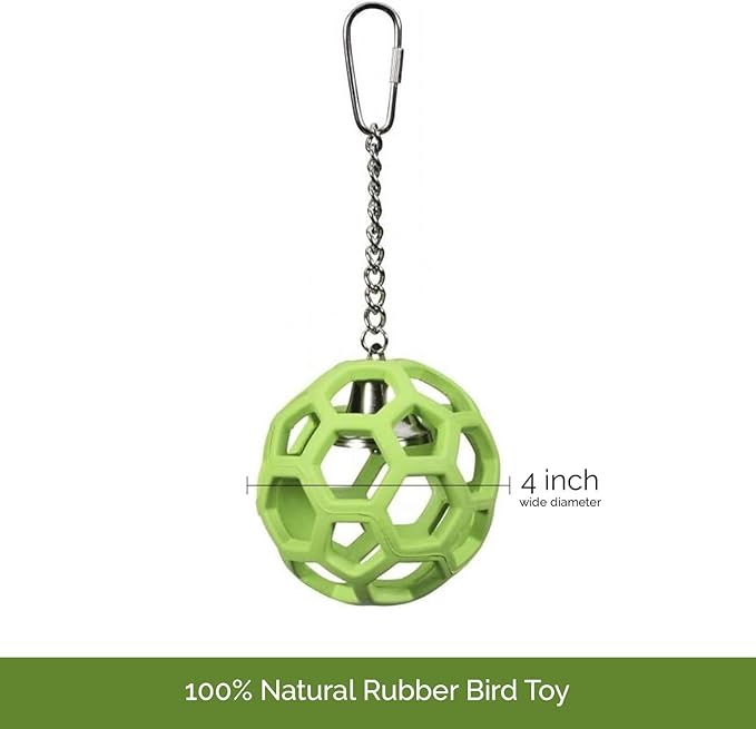 JW Pet Company Activitoys HOL-ee Roller Parrot Toy, 4 Inch Diameter (Colors Vary) (Pack of 2)